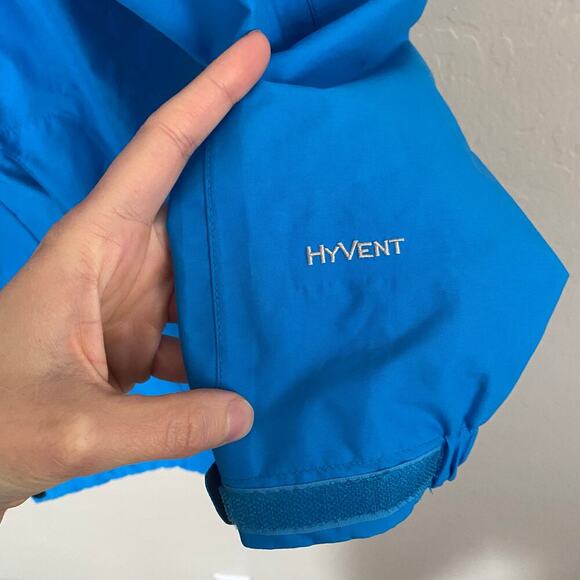 The North Face Womens Large Hyvent Rain Jacket Blue Packable Waterproof - Picture 5 of 7